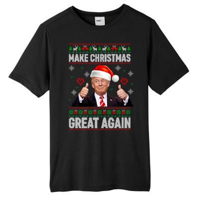 Funny Trump Make Christmas Great Again Ugly Christmas Sweater Xmas Tall Fusion ChromaSoft Performance T-Shirt