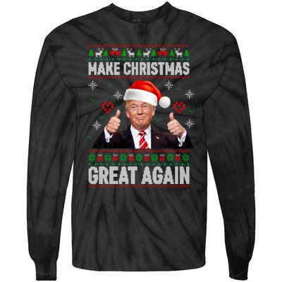 Funny Trump Make Christmas Great Again Ugly Christmas Sweater Xmas Tie-Dye Long Sleeve Shirt