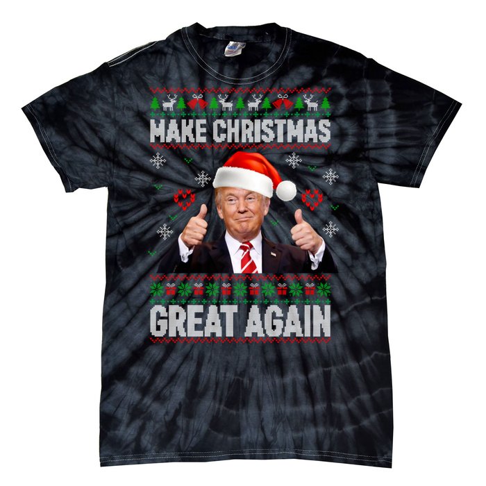 Funny Trump Make Christmas Great Again Ugly Christmas Sweater Xmas Tie-Dye T-Shirt