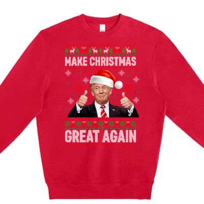 Funny Trump Make Christmas Great Again Ugly Christmas Sweater Xmas Premium Crewneck Sweatshirt