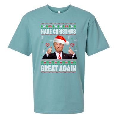 Funny Trump Make Christmas Great Again Ugly Christmas Sweater Xmas Sueded Cloud Jersey T-Shirt