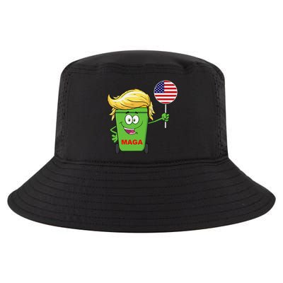 Funny Trump Maga Cartoon Garbage Can American Flag Gift Cool Comfort Performance Bucket Hat