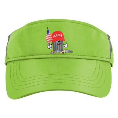 Funny Trump Maga Garbage Can Cartoon Character American Flag Gift Adult Drive Performance Visor