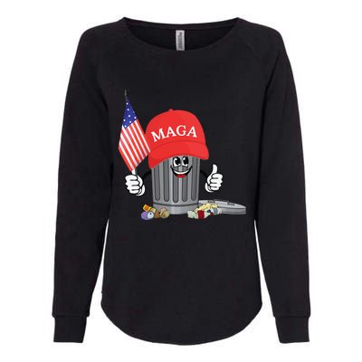 Funny Trump Maga Garbage Can Cartoon Character American Flag Gift Womens California Wash Sweatshirt