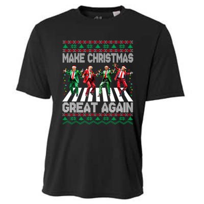 Funny Trump Make Christmas Great Again Ugly Christmas Sweater Xmas Cooling Performance Crew T-Shirt