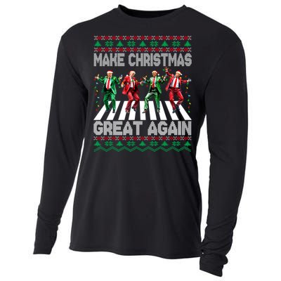 Funny Trump Make Christmas Great Again Ugly Christmas Sweater Xmas Cooling Performance Long Sleeve Crew