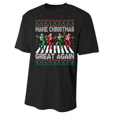 Funny Trump Make Christmas Great Again Ugly Christmas Sweater Xmas Performance Sprint T-Shirt