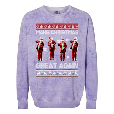 Funny Trump Make Christmas Great Again Ugly Christmas Sweater Xmas Colorblast Crewneck Sweatshirt