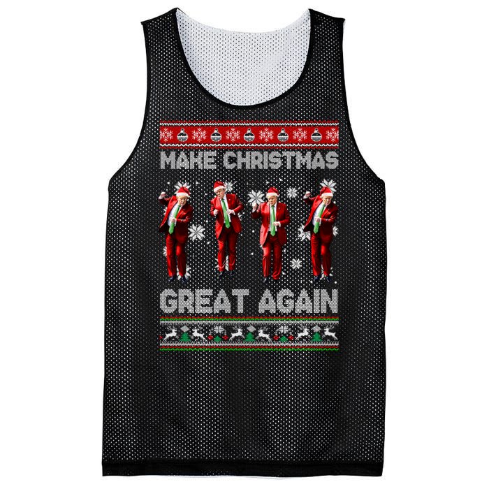 Funny Trump Make Christmas Great Again Ugly Christmas Sweater Xmas Mesh Reversible Basketball Jersey Tank