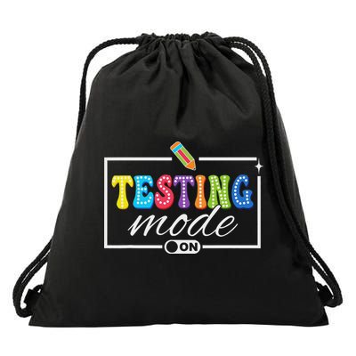 Funny Testing Mode On Testing Day Motivational Teacher Drawstring Bag