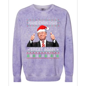 Funny Trump Make Christmas Great Again Ugly Xmas Gift Colorblast Crewneck Sweatshirt