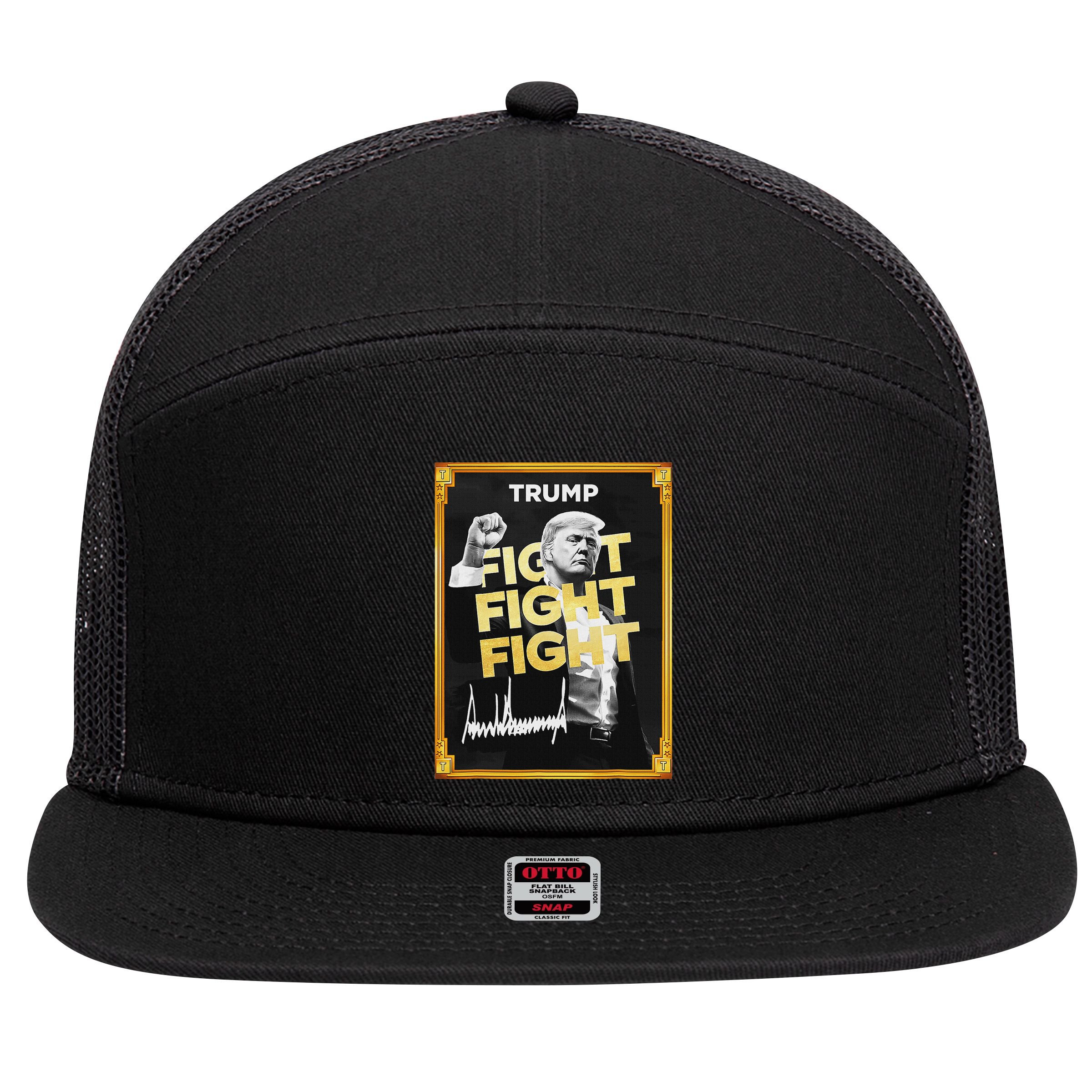 Funny Trump Meme Coin Crypto President Meme 7 Panel Mesh Trucker Snapback Hat