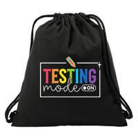 Funny Testing Mode On Testing Day Motivational Teacher Drawstring Bag