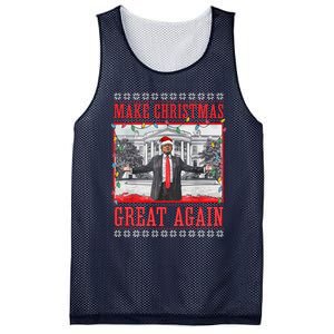 Funny Trump Make Christmas Great Again Ugly Sweater Xmas Mesh Reversible Basketball Jersey Tank