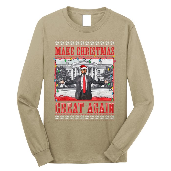 Funny Trump Make Christmas Great Again Ugly Sweater Xmas Long Sleeve Shirt