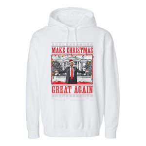 Funny Trump Make Christmas Great Again Ugly Sweater Xmas Garment-Dyed Fleece Hoodie