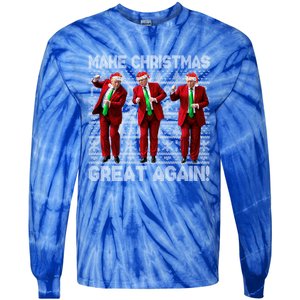 Funny Trump Make Christmas Great Again Ugly Xmas Gift Tie-Dye Long Sleeve Shirt