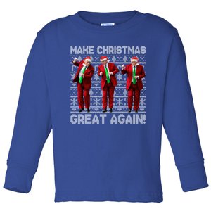 Funny Trump Make Christmas Great Again Ugly Xmas Gift Toddler Long Sleeve Shirt