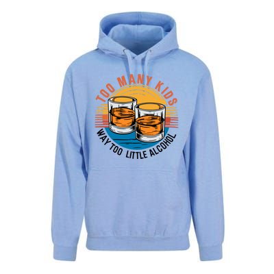 Funny Too Many Children Little Alcohol Dad Life Unisex Surf Hoodie