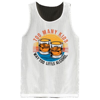 Funny Too Many Children Little Alcohol Dad Life Mesh Reversible Basketball Jersey Tank