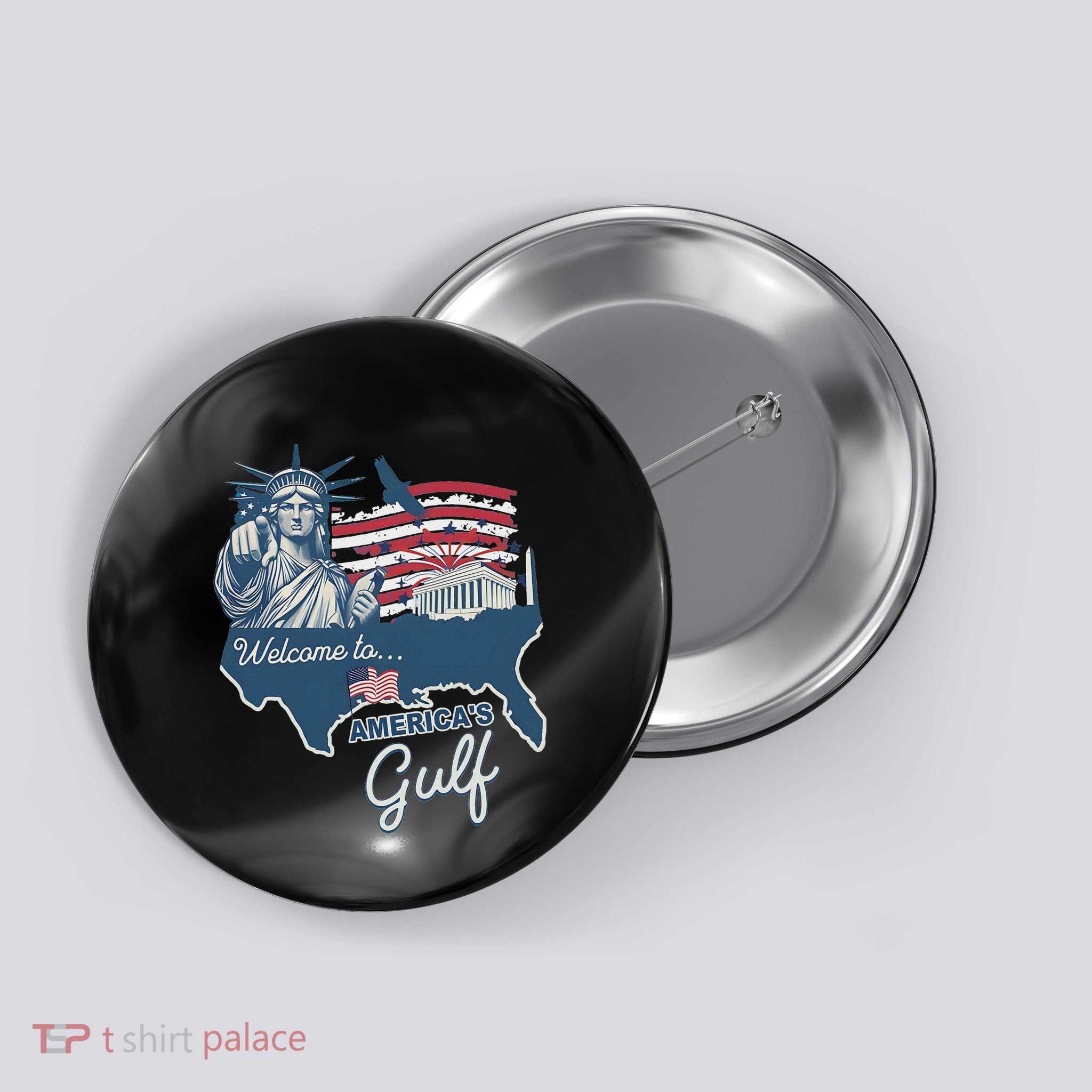 Funny Trump Mexico America Retro Welcome To AmericaS Gulf Button