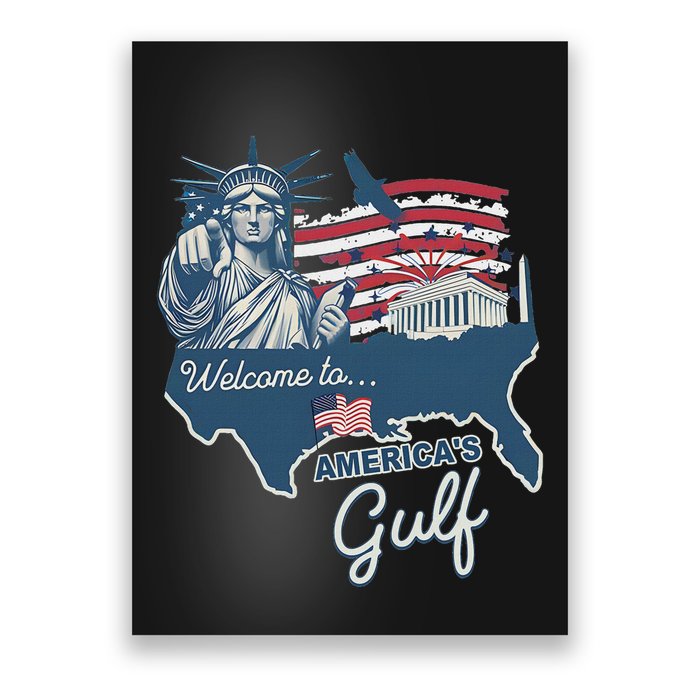 Funny Trump Mexico America Retro Welcome To AmericaS Gulf Poster
