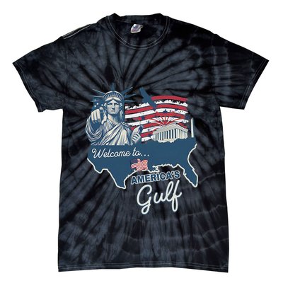 Funny Trump Mexico America Retro Welcome To AmericaS Gulf Tie-Dye T-Shirt