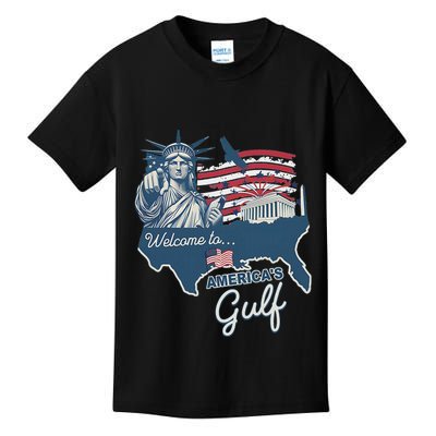 Funny Trump Mexico America Retro Welcome To AmericaS Gulf Kids T-Shirt