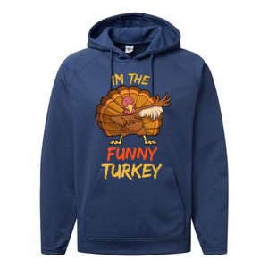 Funny Turkey Matching Family Group Thanksgiving Party Pajama Performance Fleece Hoodie