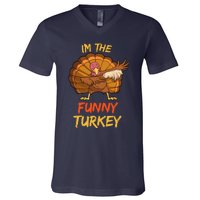 Funny Turkey Matching Family Group Thanksgiving Party Pajama V-Neck T-Shirt