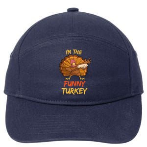 Funny Turkey Matching Family Group Thanksgiving Party Pajama 7-Panel Snapback Hat