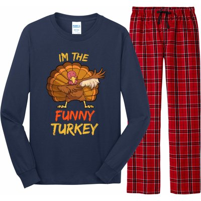 Funny Turkey Matching Family Group Thanksgiving Party Pajama Long Sleeve Pajama Set