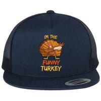 Funny Turkey Matching Family Group Thanksgiving Party Pajama Flat Bill Trucker Hat