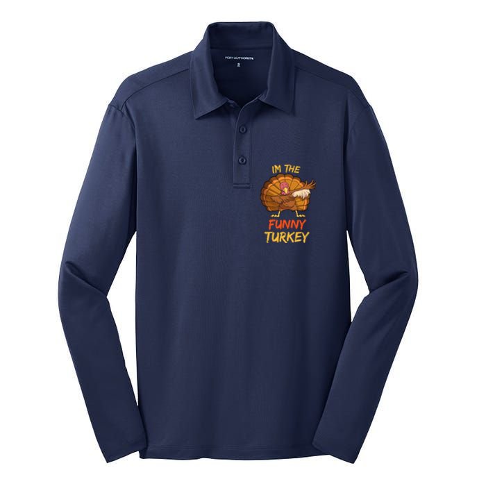 Funny Turkey Matching Family Group Thanksgiving Party Pajama Silk Touch Performance Long Sleeve Polo