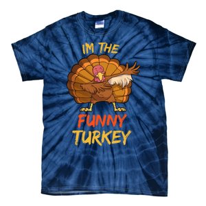 Funny Turkey Matching Family Group Thanksgiving Party Pajama Tie-Dye T-Shirt