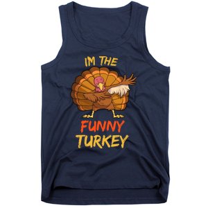 Funny Turkey Matching Family Group Thanksgiving Party Pajama Tank Top