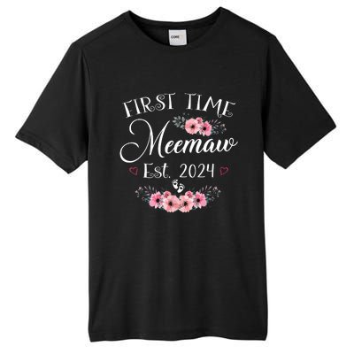 First Time Meemaw 2024 Mothers Day Soon To Be Mom Pregnancy Tall Fusion ChromaSoft Performance T-Shirt