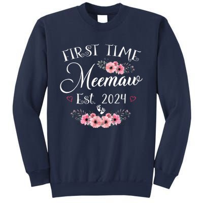 First Time Meemaw 2024 Mothers Day Soon To Be Mom Pregnancy Sweatshirt