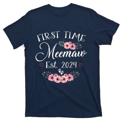 First Time Meemaw 2024 Mothers Day Soon To Be Mom Pregnancy T-Shirt