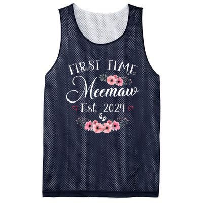 First Time Meemaw 2024 Mothers Day Soon To Be Mom Pregnancy Mesh Reversible Basketball Jersey Tank