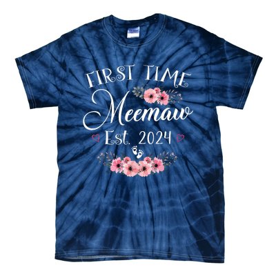 First Time Meemaw 2024 Mothers Day Soon To Be Mom Pregnancy Tie-Dye T-Shirt