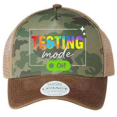 Funny Testing Mode On Motivational Test Day For Teacher Legacy Tie Dye Trucker Hat