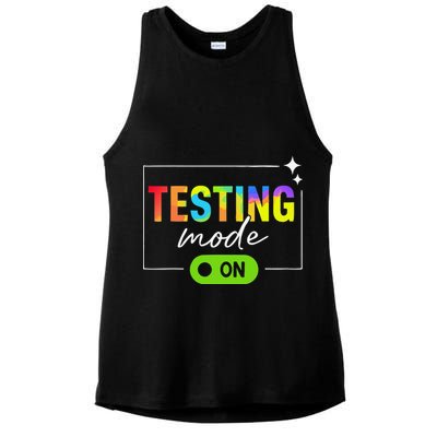 Funny Testing Mode On Motivational Test Day For Teacher Ladies PosiCharge Tri-Blend Wicking Tank