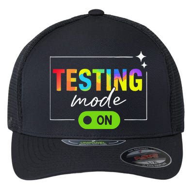 Funny Testing Mode On Motivational Test Day For Teacher Flexfit Unipanel Trucker Cap
