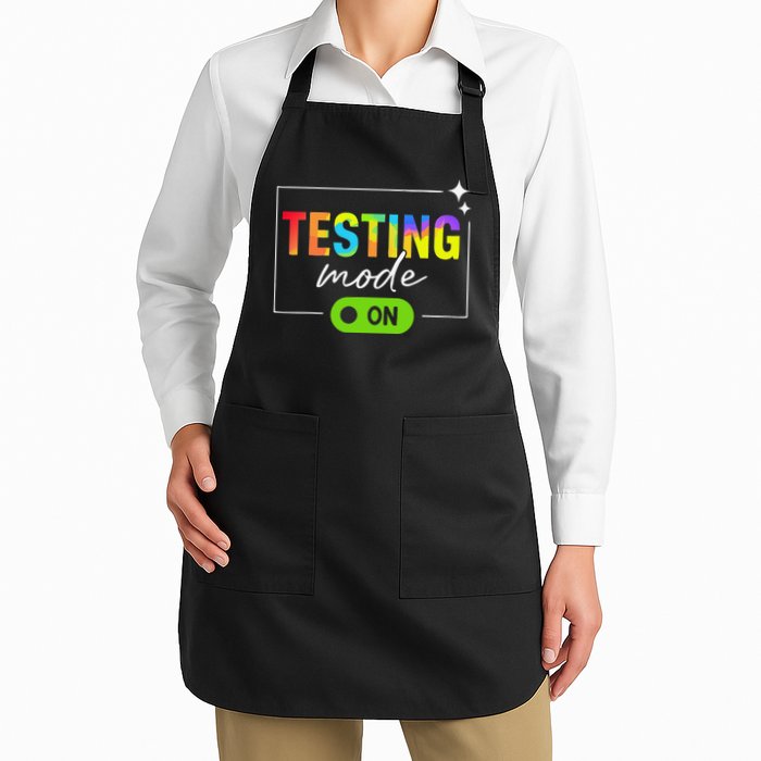 Funny Testing Mode On Motivational Test Day For Teacher Apron