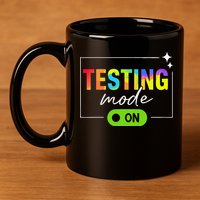 Funny Testing Mode On Motivational Test Day For Teacher 11oz C Handle Ceramic Mug