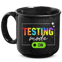 Funny Testing Mode On Motivational Test Day For Teacher 15oz Campfire Ceramic Mug