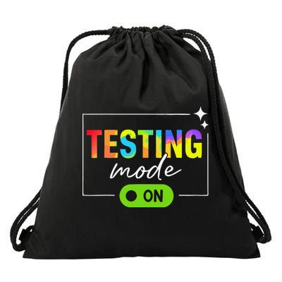 Funny Testing Mode On Motivational Test Day For Teacher Drawstring Bag