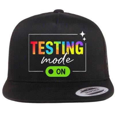 Funny Testing Mode On Motivational Test Day For Teacher Flatbill Hat