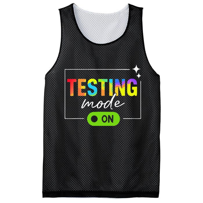Funny Testing Mode On Motivational Test Day For Teacher Mesh Reversible Basketball Jersey Tank